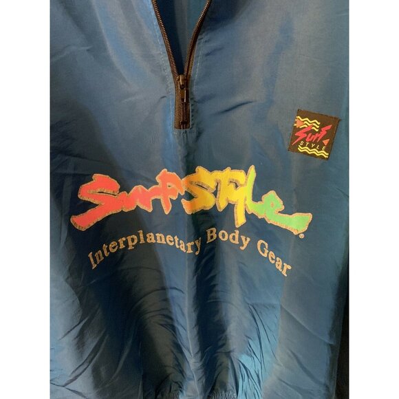 Surf Style‎ Purple Iridescent Vintage 90'S 1/4 zip Pullover Windbreaker One Size - Picture 7 of 9